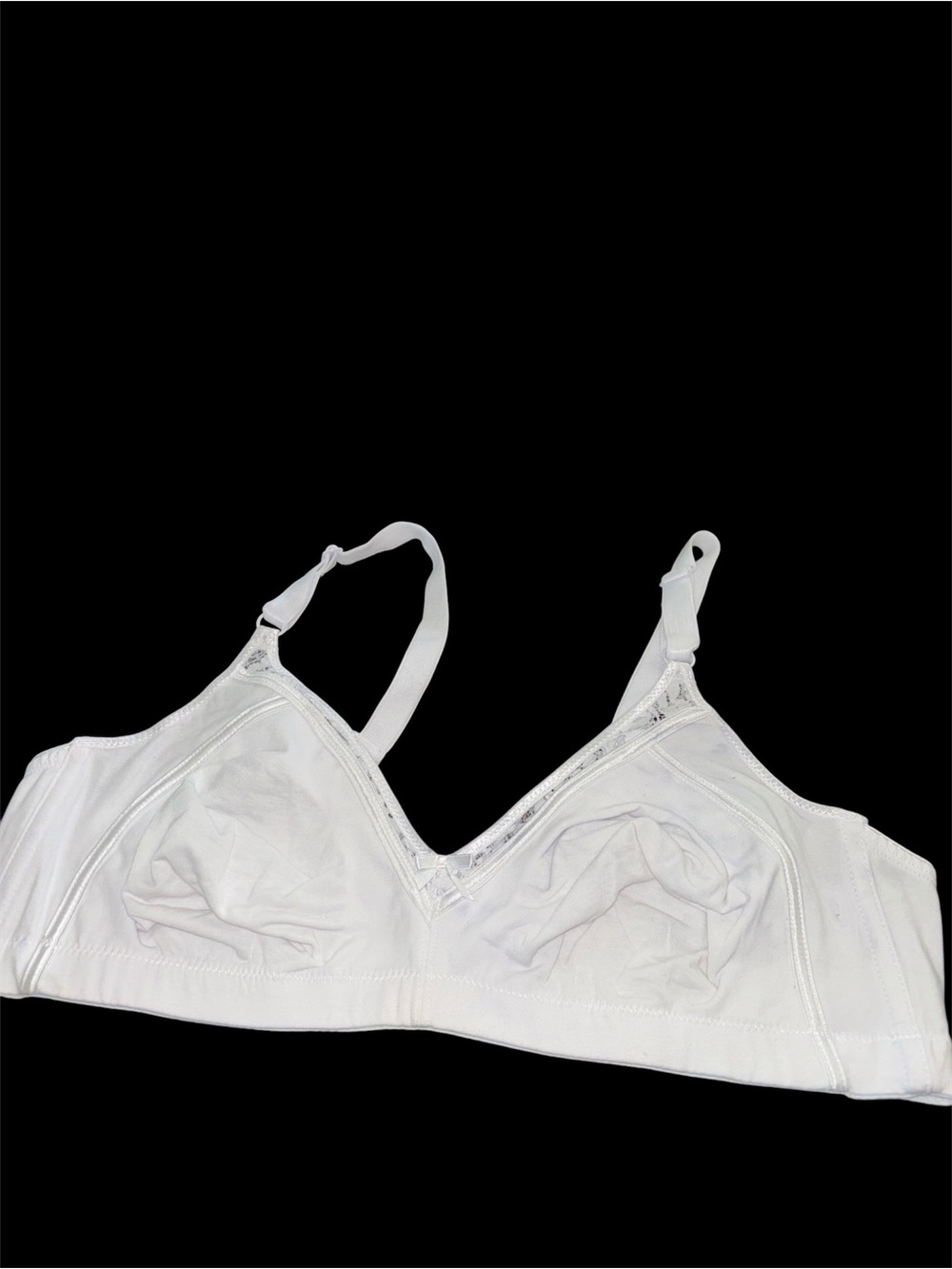 Soft Cotton Wireless Bra in White - Comfortable Everyday Support